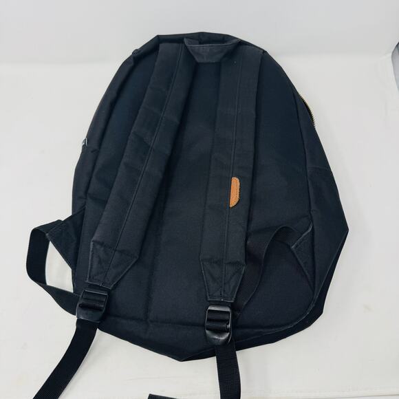 Herschel Classic Black Backpack Gold Zippers Logo Patch Laptop Bag Utility Basic - Picture 7 of 13